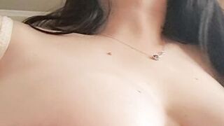 Mammy teases by touching her pussy and tits