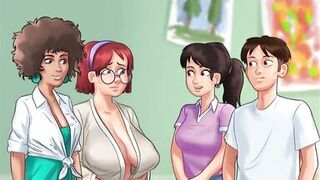 Summertime Saga - Slim Ebony Great Fuck with white Stud Creampied by White Dick - Miss Ross Sex Scenes