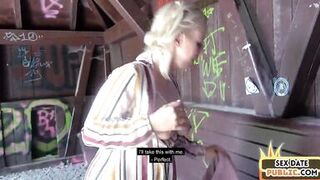 Public amateur MILF fucked outdoor after casting by sex date