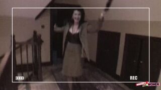 An elegant brunette MILF uses her holes to satisfy two very horny gentlemen