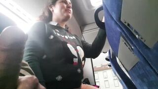 Voyeur seduces Milf to Suck&Jerk his Dick in Bus