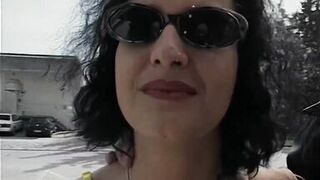 Horny MILF Fucks Two Guys in the Parking Lot - 3 image