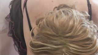 Shaving pussy. Sexy hairstyle. Milf shaves pussy and takes shower. Fetish. Hairy pussy. Shaved pussy. Ass. Big natural tits MILF - 14 image