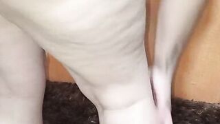 Applying cream to my giant ass
