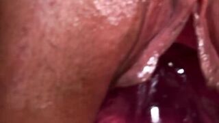 I record my new XXL dildo deep in my wet pussy