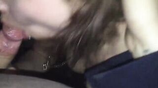 amateur blonde milf sucking big cock in car