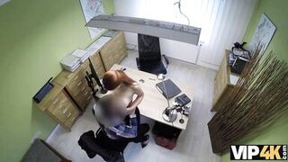 VIP4K. Lucky dude is ready to help a bombshell in exchange for sex