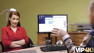 VIP4K. Lucky dude is ready to help a bombshell in exchange for sex