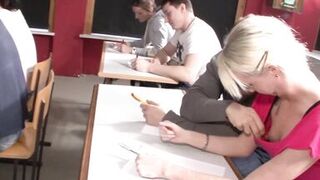 Horny teacher gives him a private tutoring lesson in biology and shows him how the sexual organ works! - 2 image