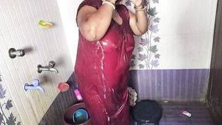 Sexy mom taking shower in Birhroom