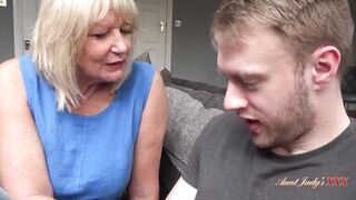 AuntJudysXXX - Busty 61yo Mature Cougar Mrs. Amy Brings Home a Stud From the Club - 2 image