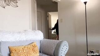 Crying roomie tied and used up