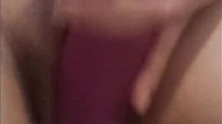 Whore stepmom masturbates her clit with her fingers and puts a dildo in her pussy