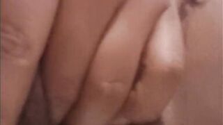 Whore stepmom masturbates her clit with her fingers and puts a dildo in her pussy