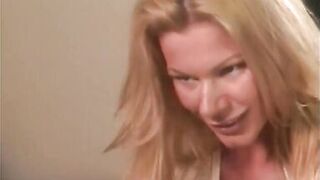 Gorgeous babes with great tits have wild lesbian sex in their house