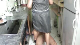 He fucks his own wife's grandma! She is lonely and needs help often and she still fucks very well!