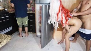 Unfaithful wife has sex with her husband's stepfather secretly, he almost catches them real homemade amateur