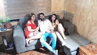 threesome with friend. huge cock and finish on tits - 2 image