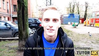 TUTOR4K. Funny student fucked married mature teacher in white stockings