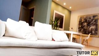 TUTOR4K. Funny student fucked married mature teacher in white stockings - 4 image