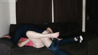 She fucks her brother-in-law while her husband's cuckold is the room