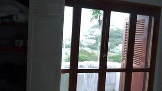 On the beach, my friend's stepson enjoys my pussy