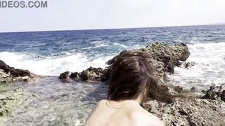 Naked Monika Fox Walking Along Reef Beach Found A Big Octopus Dildo And Fucked Her Holes (Free)