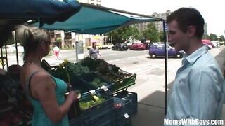 European Blonde Mature Double Teamed By Yung Cocks