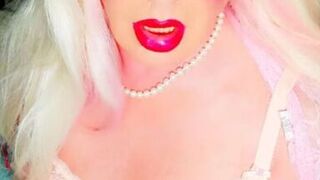 Pink trans puffy nipples cum