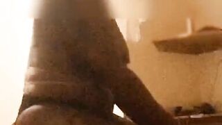 Sexy ebony milf gets cum on ass after riding bbc