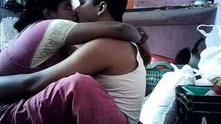Indian wife romantic kissing ass