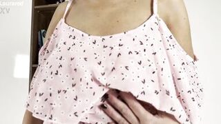 Preparing for my date in a sexy mini dress