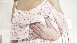 Preparing for my date in a sexy mini dress