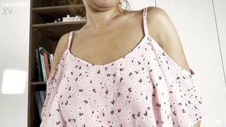 Preparing for my date in a sexy mini dress