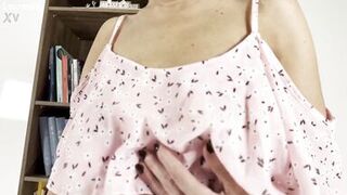 Preparing for my date in a sexy mini dress