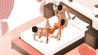 Hard Fucking Group Sex - Custom Female 3D