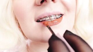 Asmr Video: Lipstick, Mesh Gloves and Lollipop (arya Grander)