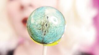 Asmr Video: Lipstick, Mesh Gloves and Lollipop (arya Grander)