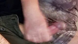 my son-in-law didn't expect me to jerk off his dick in a public place and stain his T-shirt with his own sperm - 12 image