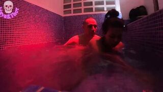 Fucking in Spa Footjob and Creampie for Naughty Busty - 13 image