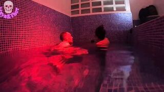 Fucking in Spa Footjob and Creampie for Naughty Busty - 2 image