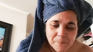 My husband's son waits for his gift in my bedroom