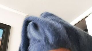 My husband's son waits for his gift in my bedroom