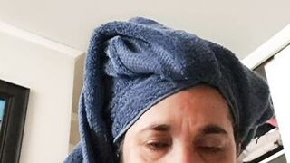 My husband's son waits for his gift in my bedroom