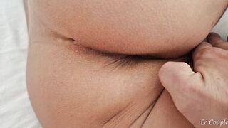 Waking Up My Wife By Spreading Sperm Between Her Legs And Fingering Her Shaved Pussy Until She Moans Loudly