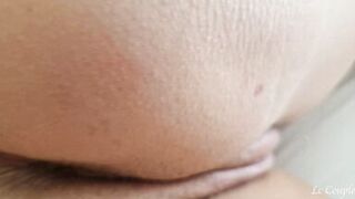 Waking Up My Wife By Spreading Sperm Between Her Legs And Fingering Her Shaved Pussy Until She Moans Loudly