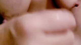 HOT COUPLE SEXTAPE - CLOSE UP POV DOGGYSTYLE RUBBING DICK ON CLIT HANDJOB HUGE CUMSHOT ON NICE BIG TITS - MILF HOT MOM PORNO