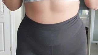 Busty Teacher in leggings strips and teases her student's dad online - 13 image