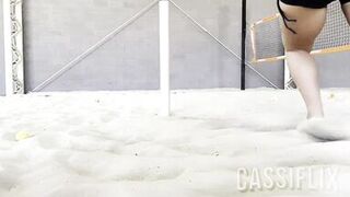 My beach tennis teacher couldn't stand seeing my big ass and had a hard-on during class!