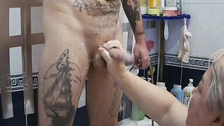 Pleasuring me with a dick jerk until I cum